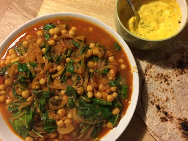 Chickpeas and spinach